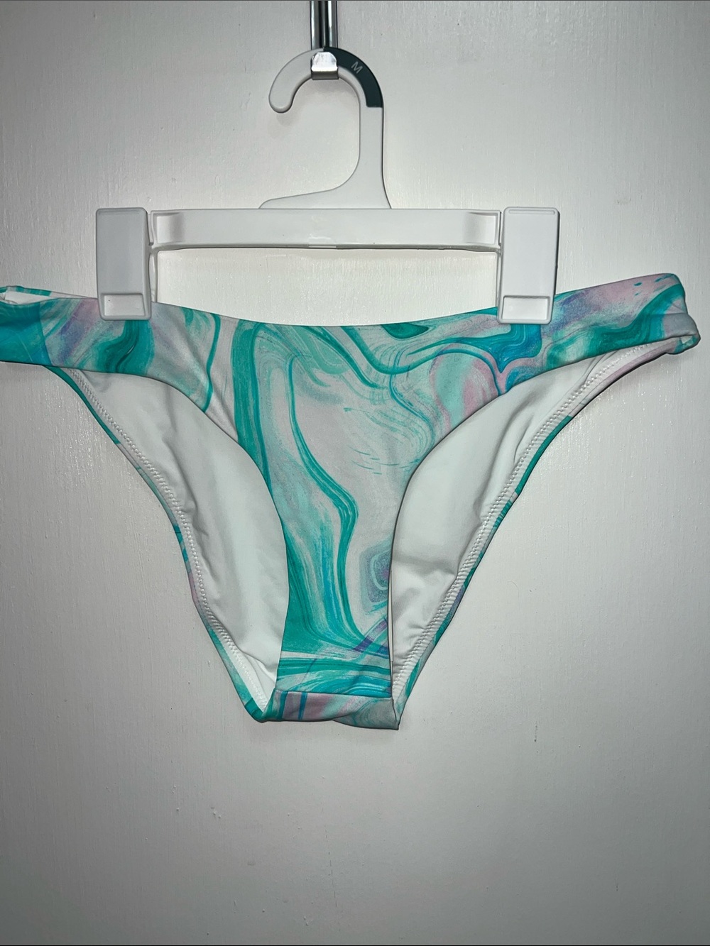 AQUA Swim, Swirl Print, Basic Bikini Bottom Size Medium